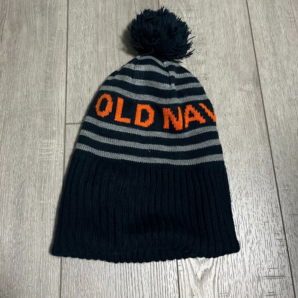 Old Navy Beanie Hat Winter Pom Beanie Hat One Size Navy Blue